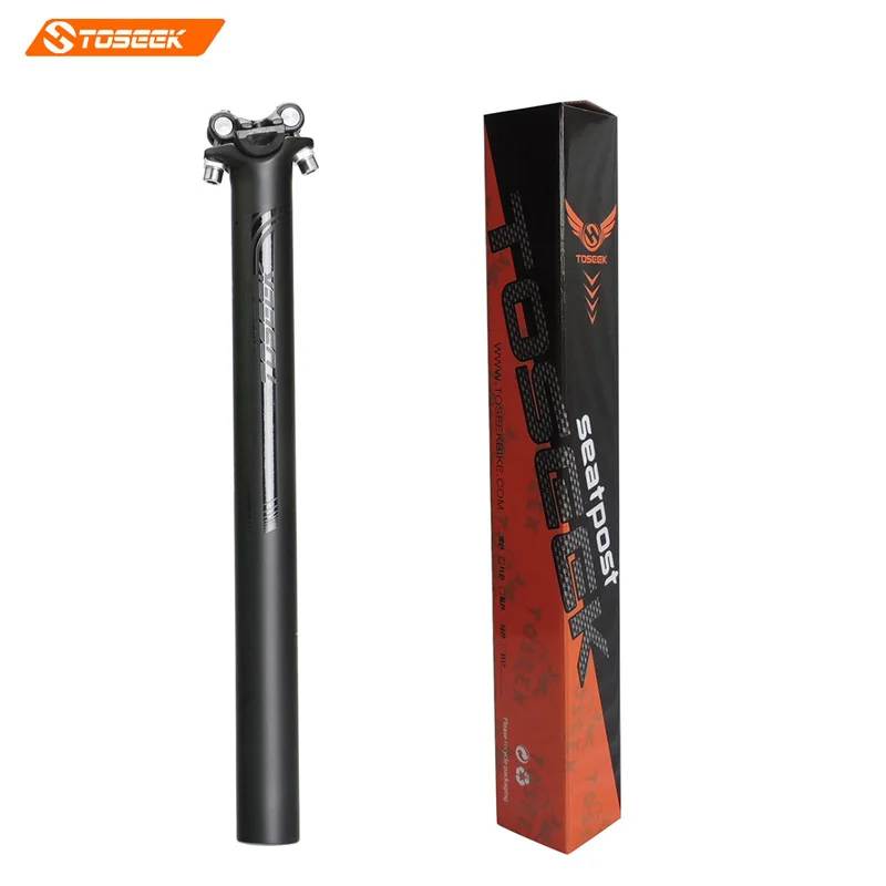 

Toseek Carbon Seat post Bicycle Seat Post 3K matte 27.2/30.8/31.6 x350/400mm logo gloss black 240g