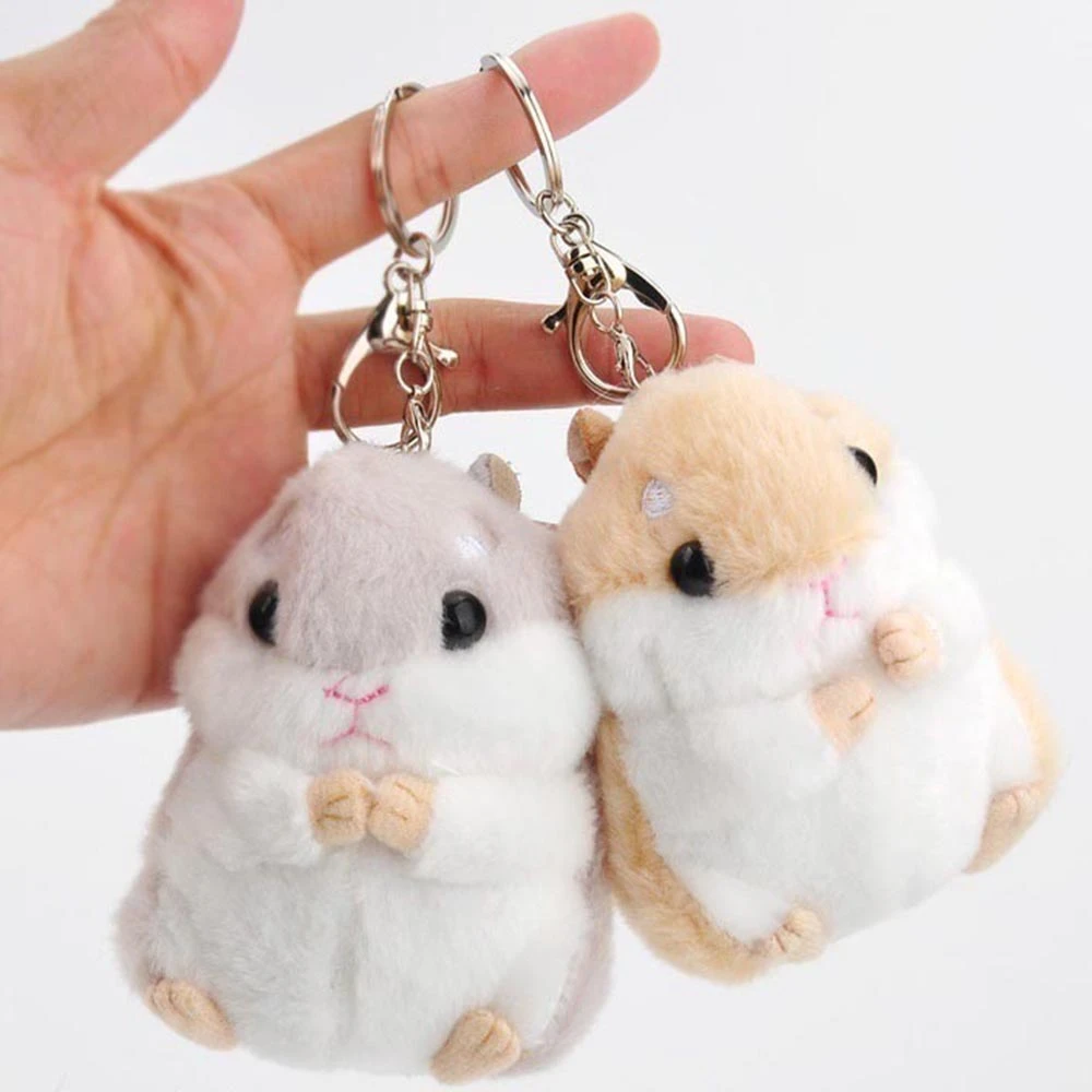 Porte Cles Souris En Peluche Pour Bebe Mignon Et Doux Animal De Dessin Anime Petit Hamster Blanc Kaki Poupee Kawaii Aliexpress