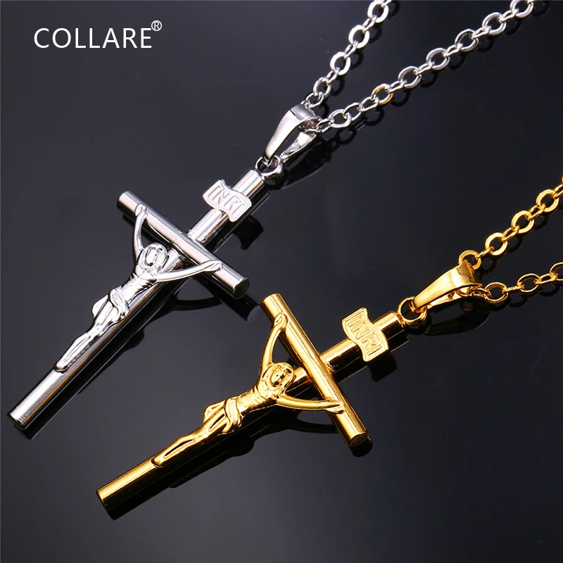 Collare крест с надписью INRI Pendent Men ювелирные изделия золотого/серебряного/черного