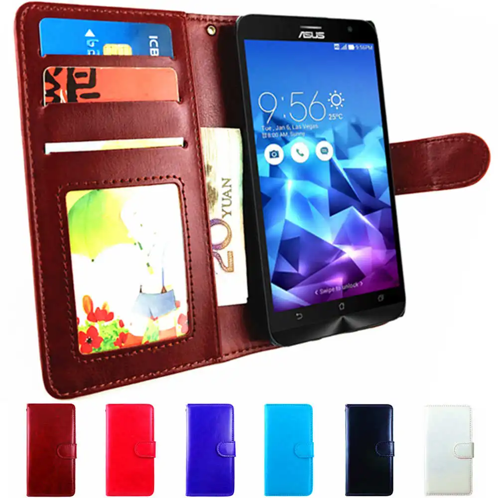 

For Asus ZenFone 2 ZE551ML Case Flip Phone Back Leather Cover for ASUS Zenfone 2 Deluxe ZE550ML Asus Z00AD Case Wallet Skin Z008