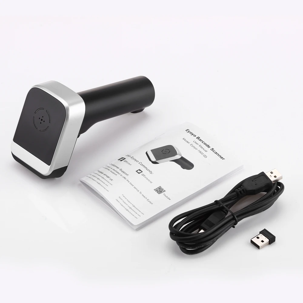 Беспроводной сканер штрих кодов Eyoyo 2D QR BT 4 1 USB беспроводной считыватель для PDF417 Data