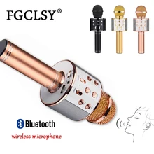FGCLSY WS858 беспроводной микрофон профессиональный конденсаторный караоке микрофон bluetooth микрофон стойка Радио Студия запись WS 858