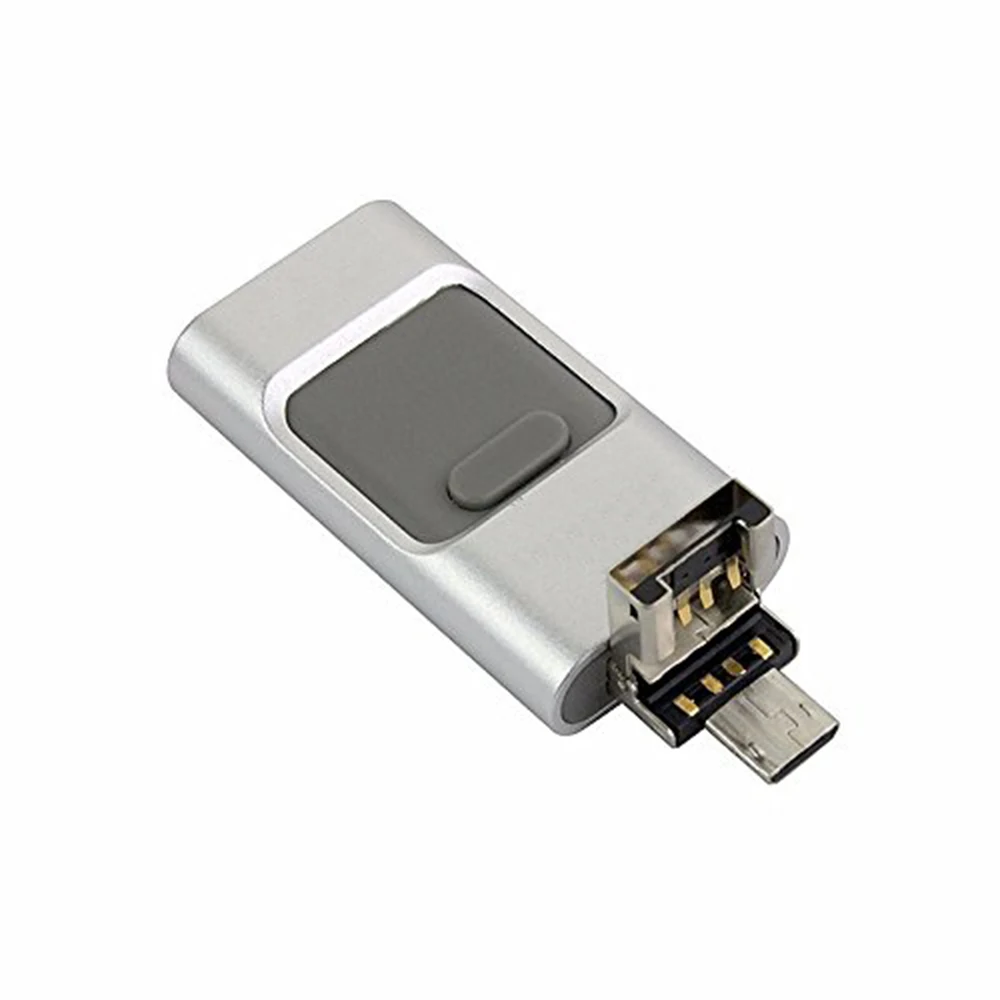 USB Memory Stick 128G Flash Drive USB 3,0 Photo Stick 3в1 USB накопитель для iPhone iPad iOS Mac Android usb type-C компьютеров-Серебристый