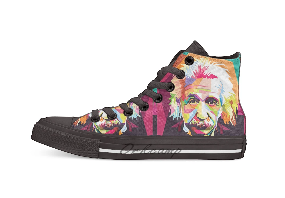 Повседневные высокие кроссовки Einstein Art дышащие парусиновые туфли на шнуровке