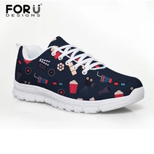 FORUDESIGNS/женские кроссовки на плоской подошве; весенняя обувь из сетчатого материала с принтом; повседневная обувь; Femme; обувь на шнуровке; Zapatillas Deportivas Mujer