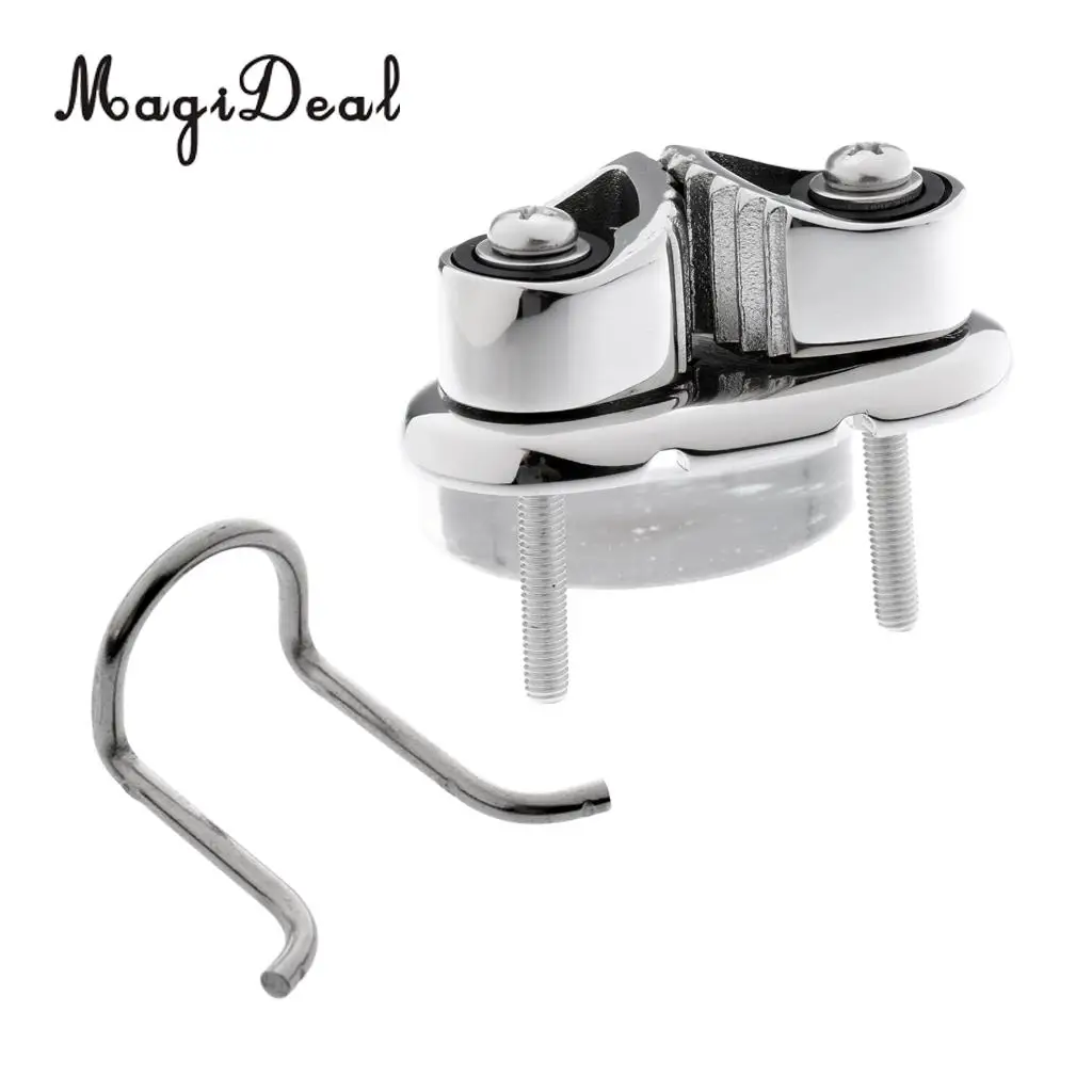 MagiDeal Professional Boat Cam Cleat With Wire Fairlead - 316 Stainless Steel for Marine Boat Kayak Canoe Dinghy Acce 65 x 34mm