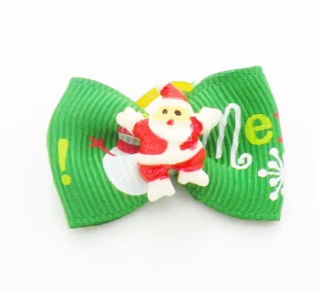 

100PC/Lot Cute Santa Claus Christmas Dog Bows Holiday Hair Bows For Pet Dog Grooming Accessories