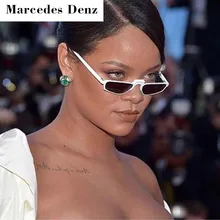 Маленькие солнцезащитные очки "кошачий глаз" для женщин, Ретро стиль, уникальный дизайн, прямоугольные солнцезащитные очки для мужчин, модная маленькая оправа, ретро солнцезащитные очки