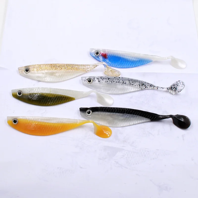 1Pcs 3D Eyes Soft Bait 15cm 12 3g T Tail Fishery Silicon lure Soft Baits Fishing