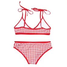 ; Высококачественная Женская пляжная одежда в красную клетку на высоком каблуке с цветочным принтом; Biquinis Feminino; коллекция года; пикантный пляжный костюм