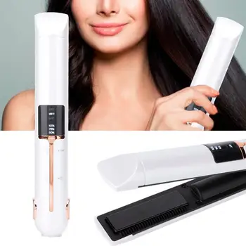 

Barbershop Professional USB Charging Mini Electric Hair Straightener Curler Cordless Hair Styling Tools Hair Salon Accessories