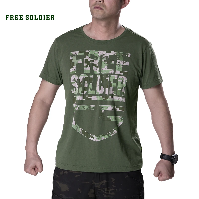 FREE SOLDIER outdoor tactical camouflage printing breathable T-shirt men's quick-drying short sleeve T-shirt CORDURA fabric