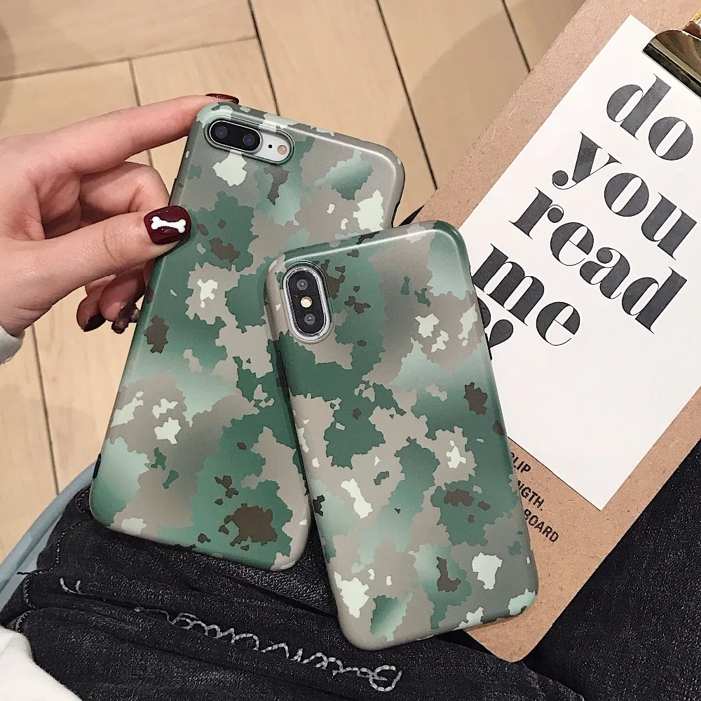 Green camouflage soft silicone phone case for iphone XS MAX case for