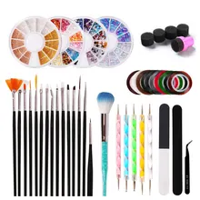 Инструменты для дизайна ногтей кисточки для маникюра Стразы для ногтей украшения набор кистей для маникюра живопись инструмент для ногтей ручка Набор инструментов