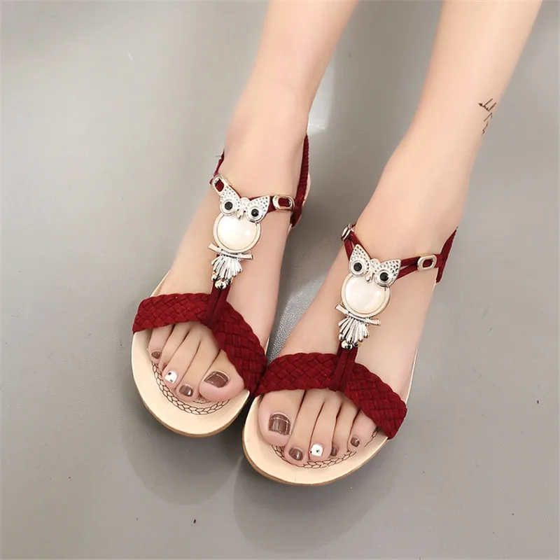 المرأة الأحذية الصنادل البومة النساء Sandalia الأنثوية 2019 عارضة روما الصيف أحذية صنادل طراز جلاديتور النساء Sandalia موهير الأزياء