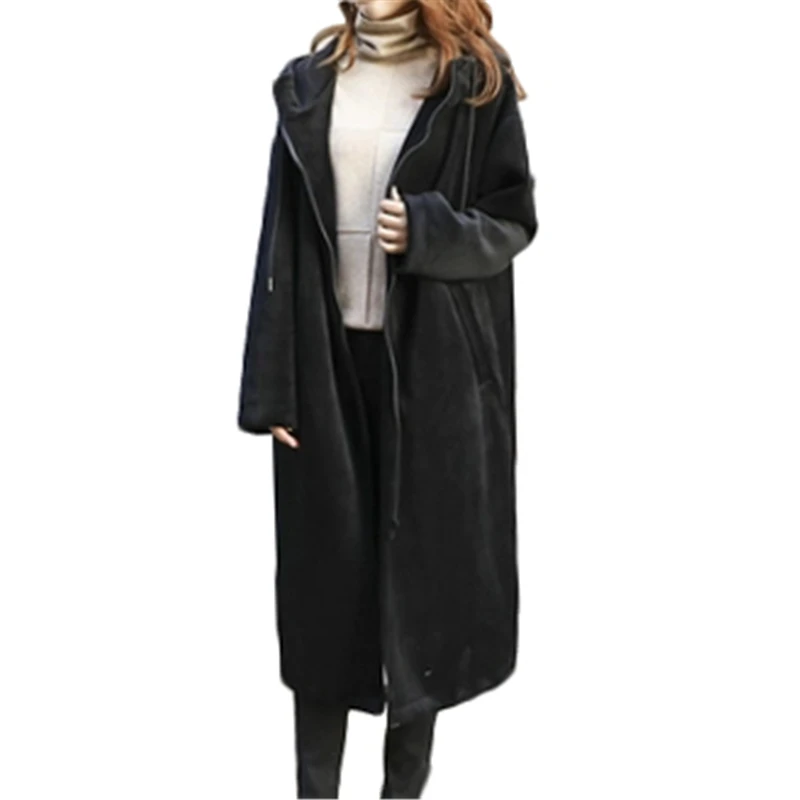 

Gold velvet 2018 Winter Women Coat Big Size Women's Windbreaker Autumn Vintage loose Coats Winter Female Long Coat Hooded J965