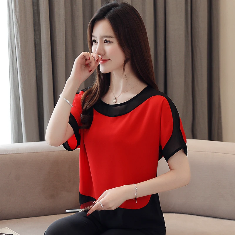 

Korean Fashion Chiffon Women Blouses Solid Streetwear White Women Shirts Plus Size XXXL Ladies Tops Blusas Femininas Elegante