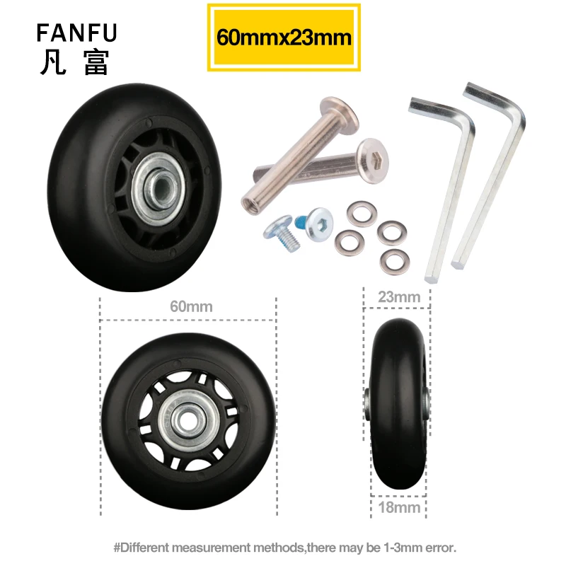 

Luggage wheel replacement suitcase repair accessories wheel wear resistant mute Unilateral 60mm*23mm Aircraft box casters