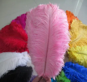

Hot! 100 Pcs/lot Natural 12-14 inches / 30-35 cm pink Color Ostrich Feathers ostrich plumes for party /wedding decorative