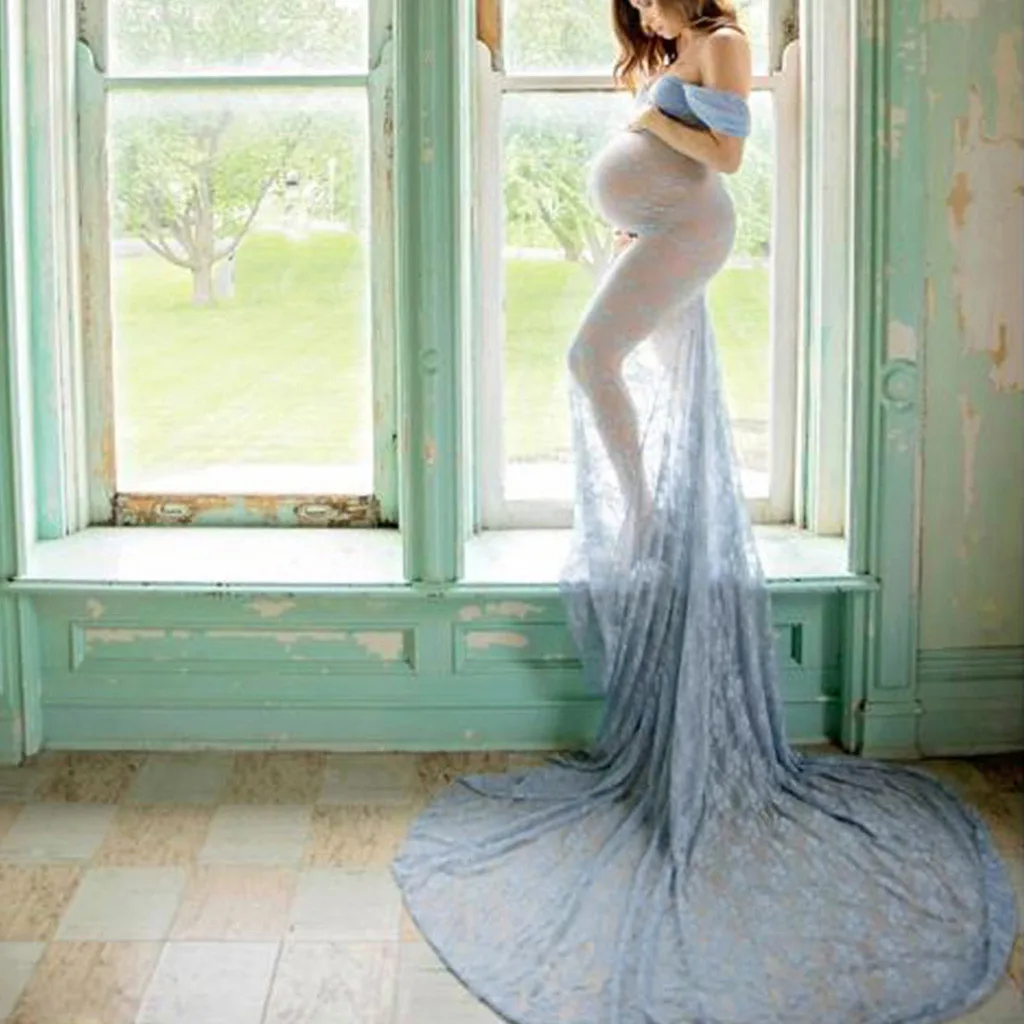 Беременности и родам платья фотографии сексуальные реквизит c оголенными плечами кружево кормящих длинное платье с художественной фотографией платья для беременных Платья для фотосессии