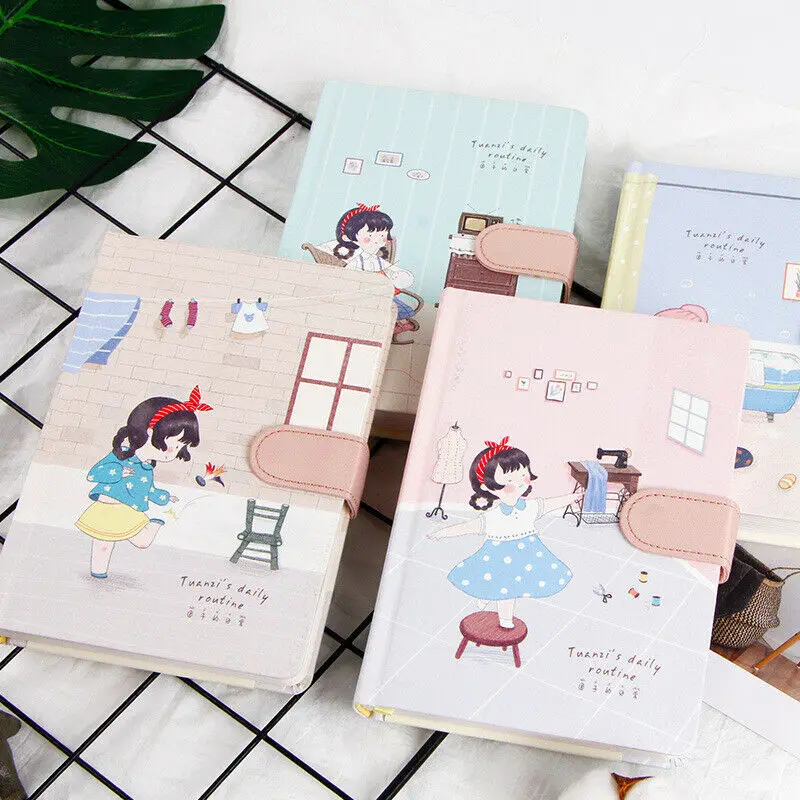

Creative color diary and beautiful plan handboook magnetic buckle notebook