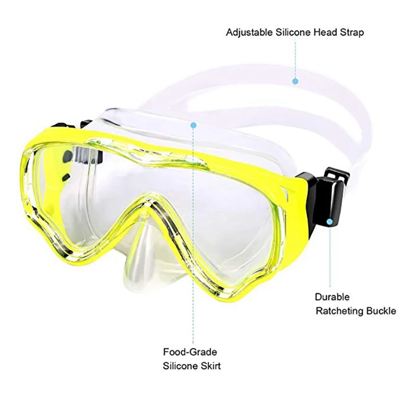 Kids Diving Mask Breathing Tube Kit Children High Definition Anti-fog Full Dry Snorkels Set Snorkeling Swimwear Accessories