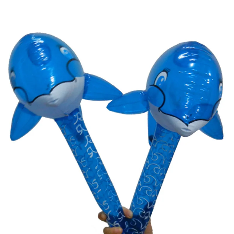 1Pc Kids Cute Inflatable Dolphin Hammer Summer Bath Toys with Rattles