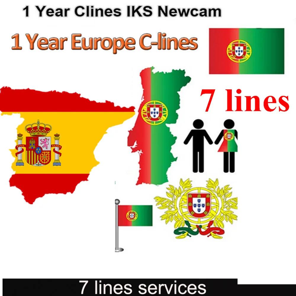 

2019 Spain Receptor Cccams lines for 1 year spain used for freesat v7 DVB-S2 CCcam satellite receiver europe channels 7 lines