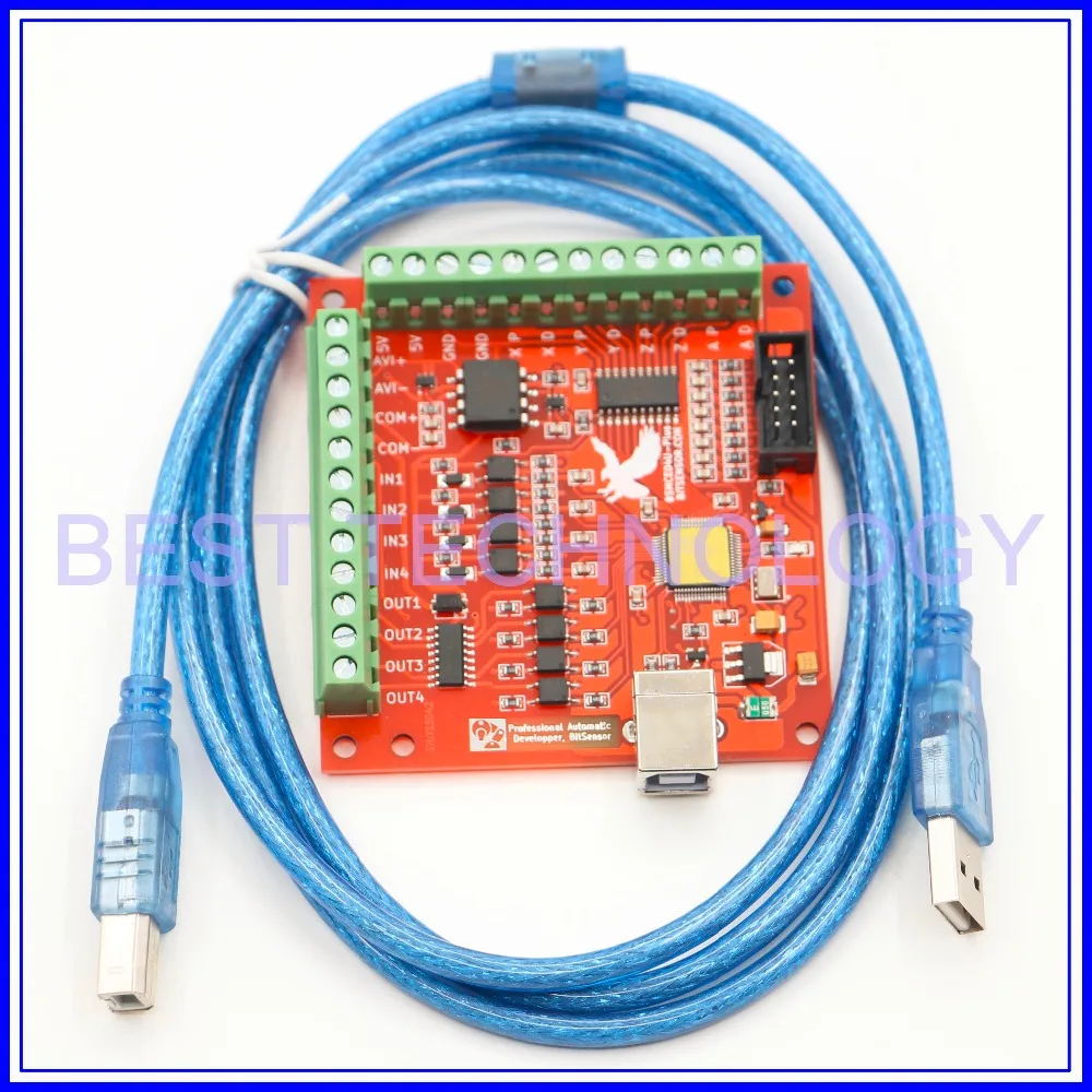 

4 Axis USB Motion Controller Interface Board MACH3 system PWM control 100KHz , support Win XP, Win 7, Win 8