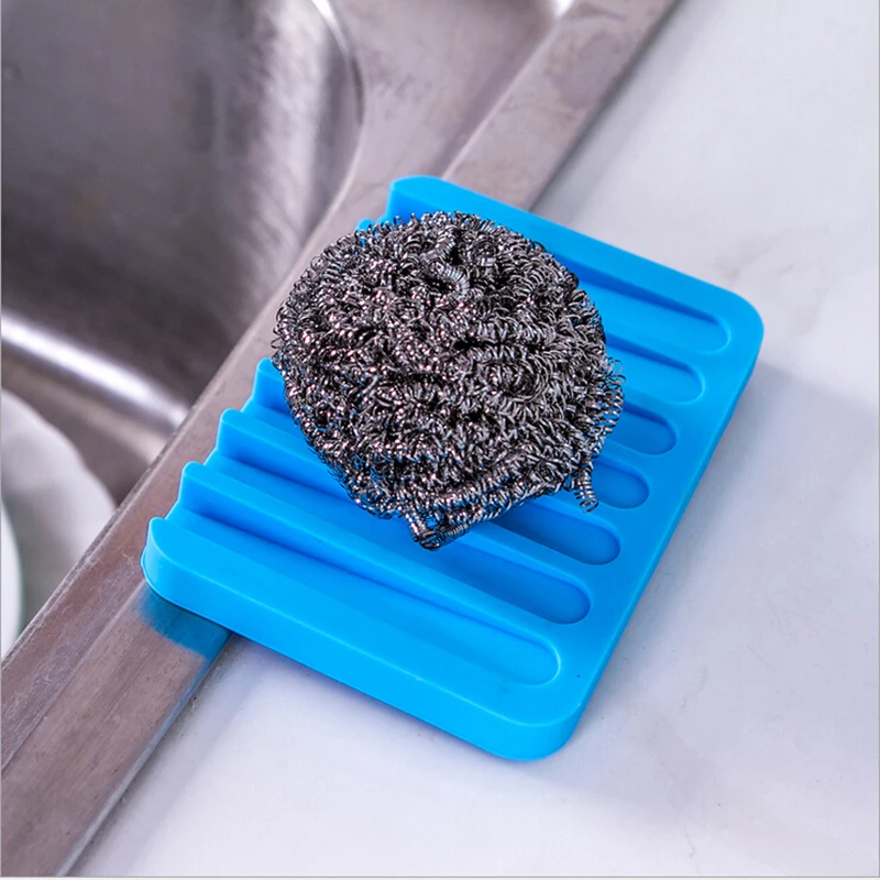 Silicone Flexible Soap Holder Creative Flexible Soap Dish Bathroom Accessories Storage Soapbox Kitchen Gadget Plate Tray Tools