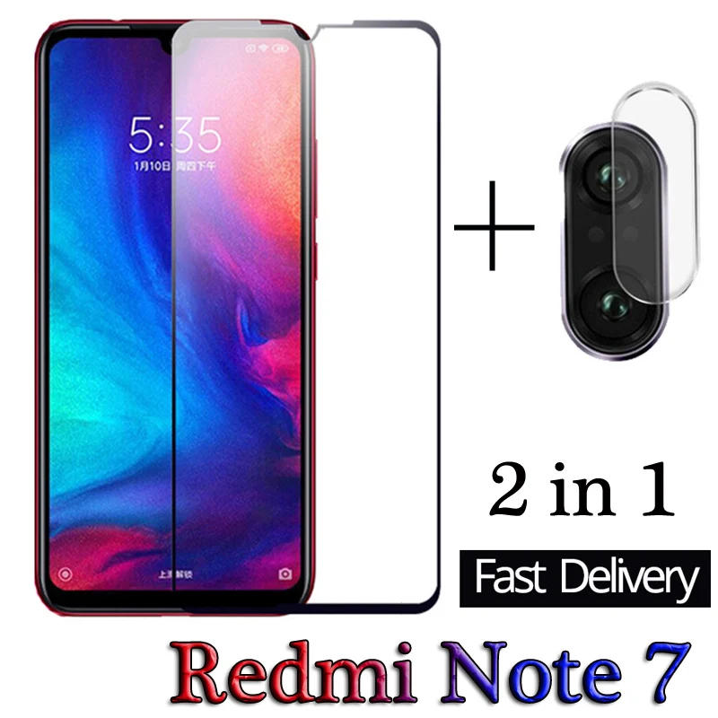 

2 in 1 Camera Lens Film Redmi Note 7 Tempered Glass Screen Protector For Xiaomi Redmi Note 7 Glass Redmi note 7 Protective Glass