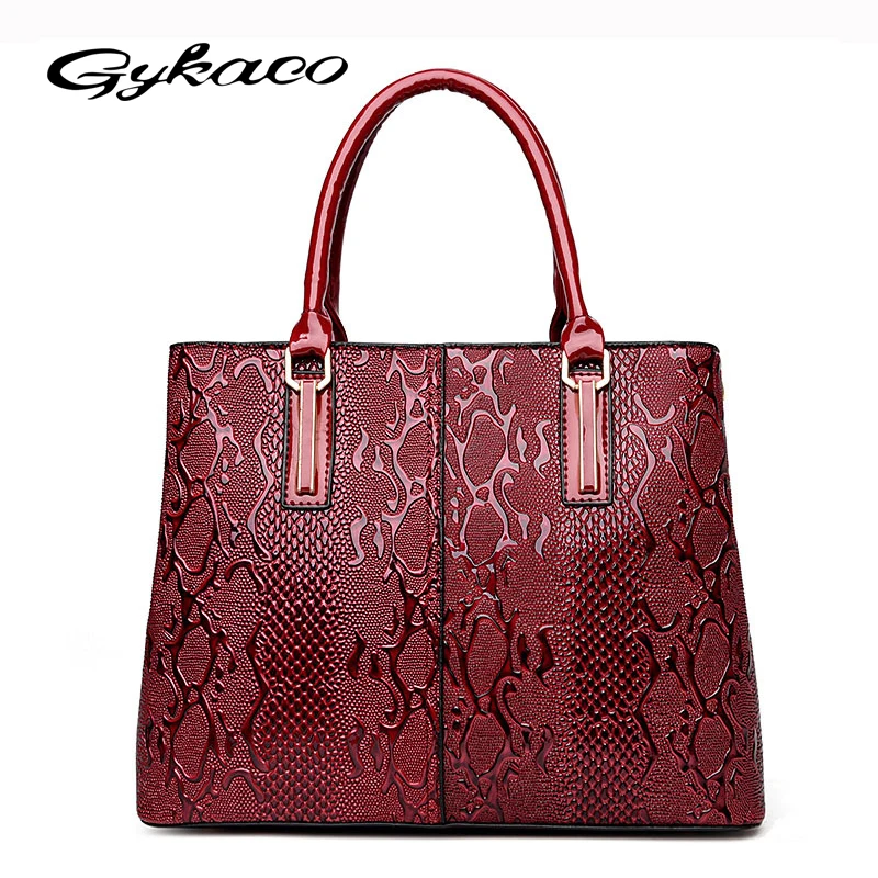 

Gykaeo Fashion Snake Pattern Lady Handbag 2017 New Winter Women Leather Handbags Female Embossed Shoulder Messenger Tote Bags