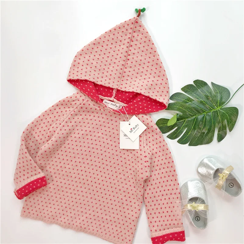 Toddler boy girl hoodie knitted hooded tops strawberry design girls