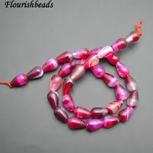 8x12 мм бандаж Fuschia Цвет Агат Капля воды свободные бусины 5 нитей в партии