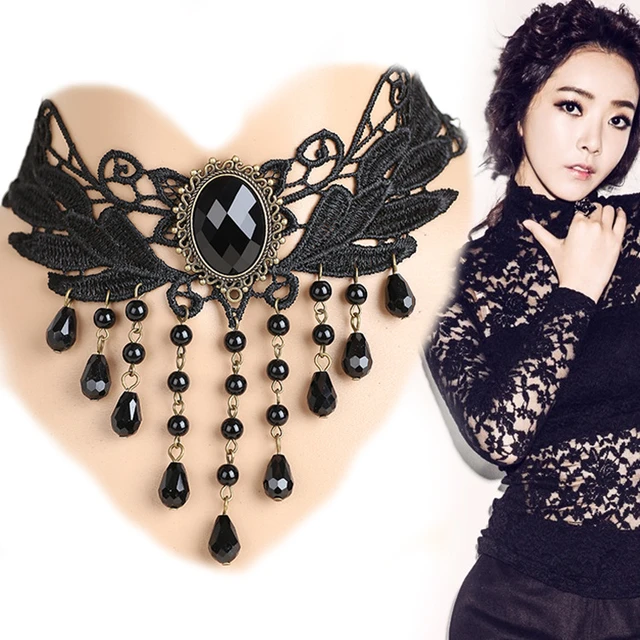 Lady Touch Stretchable Black Tattoo Choker Necklace for girls, Size: Free  Size & Adjustable
