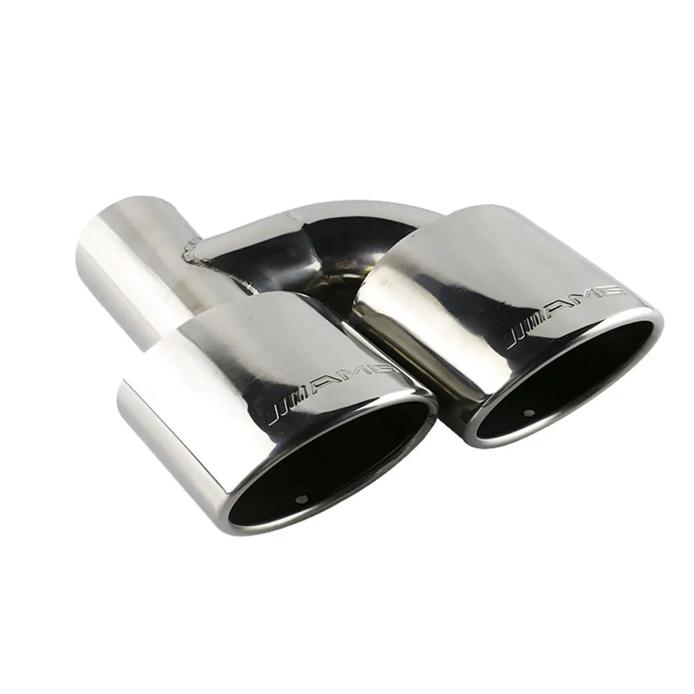 

Free Ship Universal 1pcs AMG Car Exhaust Tip Stainless Steel Silver Oval Muffler Pipe in 2.5'' inch Inelt Oval Outlet for BMW