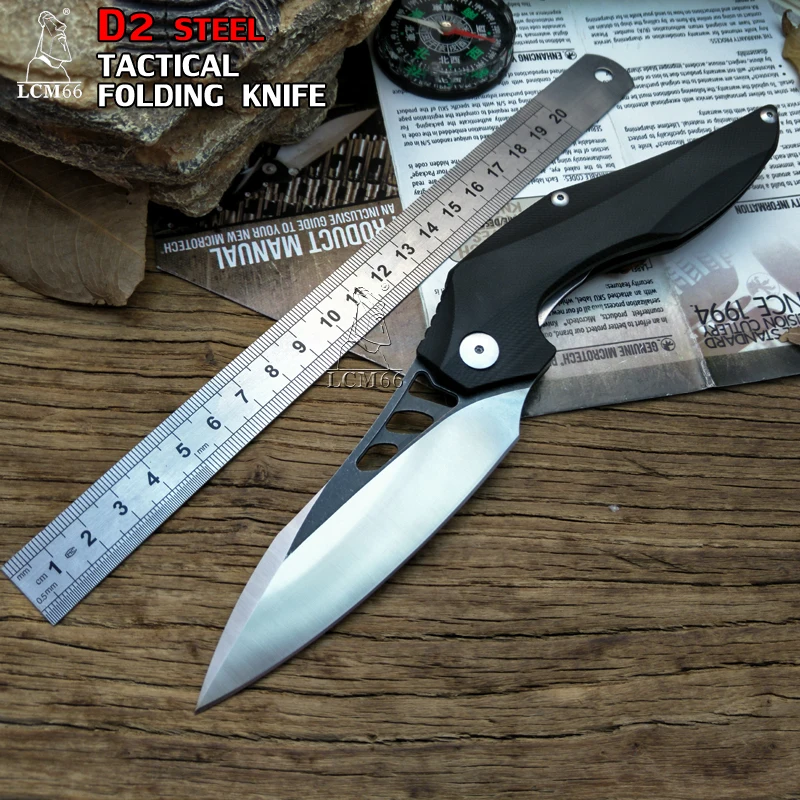 Comprar LCM66 táctico cuchillo plegable D2 de acero G10 de Camping al aire libre supervivencia cuchillos herramientas de caza muy afilado frío acero de herramienta
