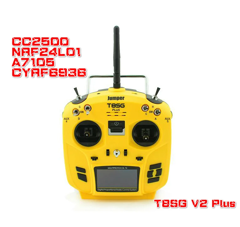 

Jumper T8SG V2 Plus Hall Gimbal 12CH Multi-Protocol Deviation CC2500 NRF24L01 A7105 CYRF6936 OLED Transmitter for FLYSKY FRSKY