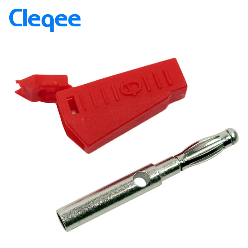 Cleqee P3002 10 шт. 4 мм Штабелируемый никелированный динамик разъем типа банан тестовый