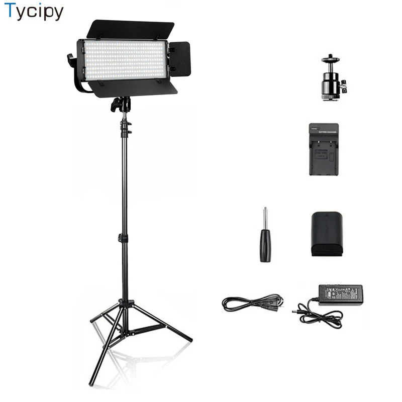 

Tycipy LED Video Light Studio U type Photography Lighting Led Panel with Cover Tripod Battery Camera Photo Lamp Lights