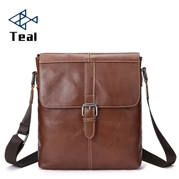 

Men's Bag Messenger Bag Male Genuine Leather retro Oil Shoulder Crossbody Bags Handbag Mini Briefcase