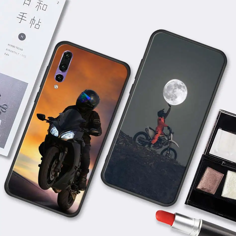 Moto Cross moto rcycle спортивный черный чехол для huawei P30 20 Pro P10 P20 P30 Lite mate 10 20 Lite P Smart Plus чехол