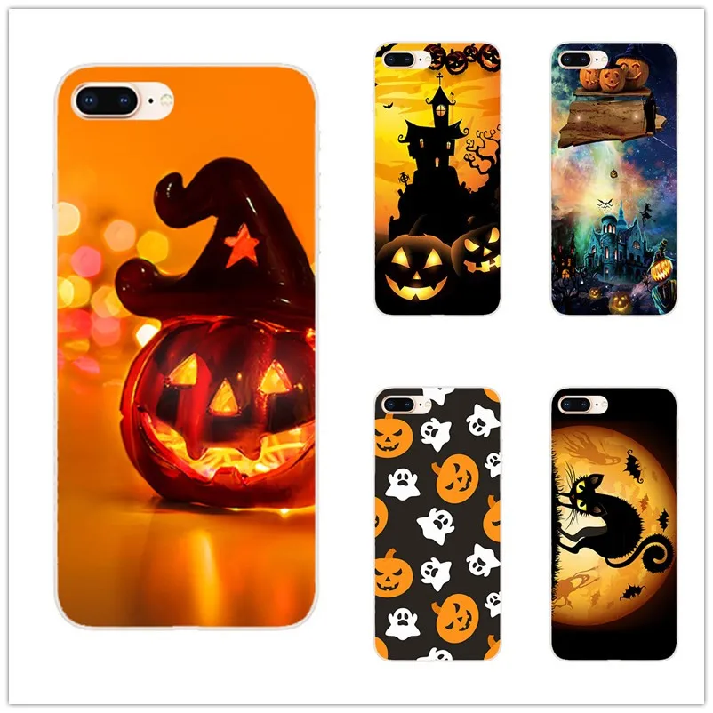 

Halloween Phone Case For iphone 8 7 Plus 6 6s Plus Castle Pumpkin Lantern Soft Case For iphone Xi Max 2019 XR XS Max Cover Coque