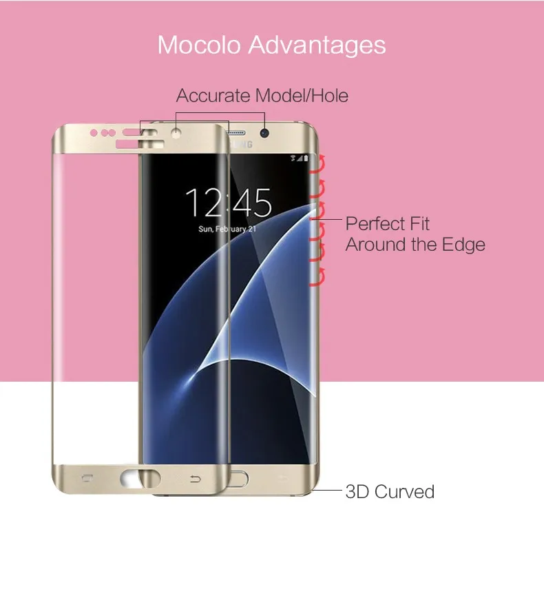 Mocolo curve полное покрытие 9h закаленное стекло для samsung Galaxy S7 S6 edge S8 plus S9 S 9 8 S8plus защита экрана Note 8 9 стекло