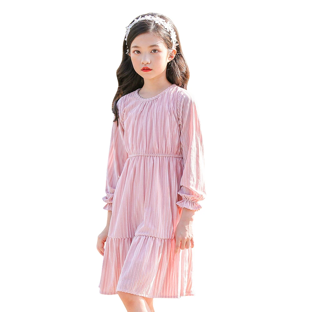 

princess dress velvet vintage noble gown age for 4-14 yrs girls long sleeve dresses 2018 kids costume autumn winter teen clothes