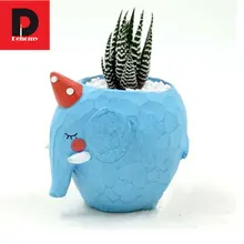 Dehomy11*10CM Diy Micro-landscape Creative Multi-meat Plant Flower Pot Elephant Multi-flower Pot Garden Resin Ornament FlowerPot