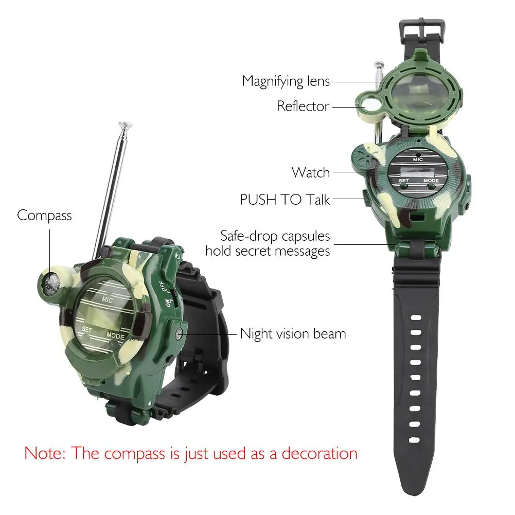 2 шт. 7 в 1 рации часы электронные Радио переговорные часы Детские уличные игрушки подарок детский игровой гаджет трансформатор часы