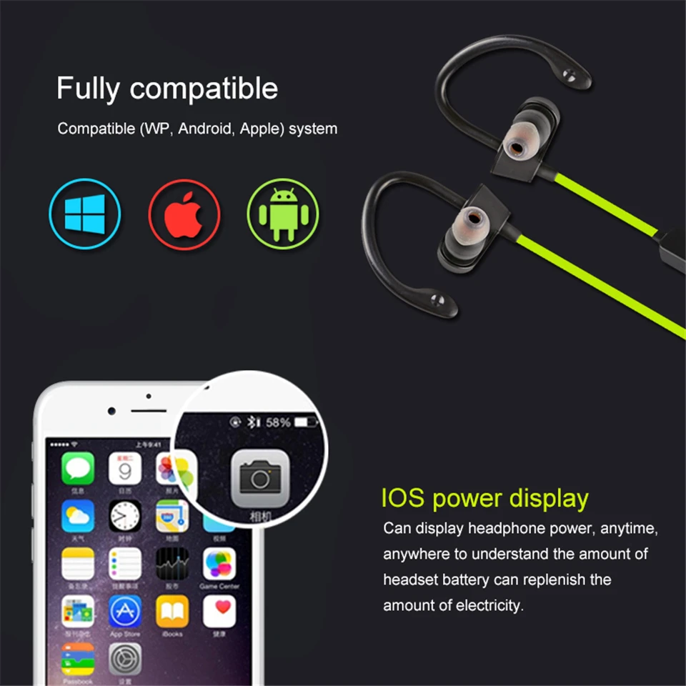  FineBorn Waterproof Sports Wireless Bluetooth Earphone for Phone Handsfree Bluetooth Headphone with Mic Stereo Bass Gym Earbud  (34)