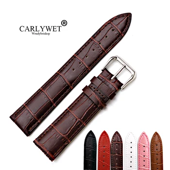 

12 14 16 18 20 22 24mm Leather Black Dark Brown Red Pink White Classic Alligator Grain Watch Band Strap Belt For Rolex Omega IWC