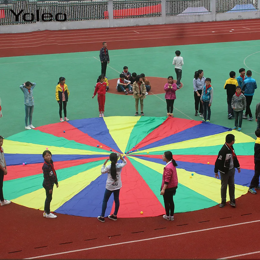 2 м/3 м/3,6 М/4 м/5 м диаметр открытый Радужный зонтик Парашютная игрушка спортивные игры прыгающий мешок баллют игра командная игра для детей подарок